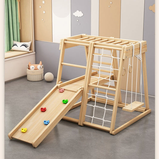Juego Infantil de Escalada y Tobogán de Madera Maciza