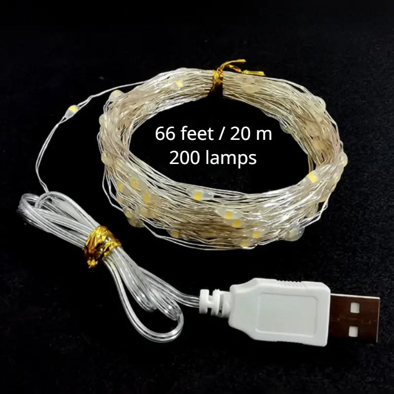 Luces LED de Alambre de Cobre para Navidad – Iluminación Decorativa Brillante