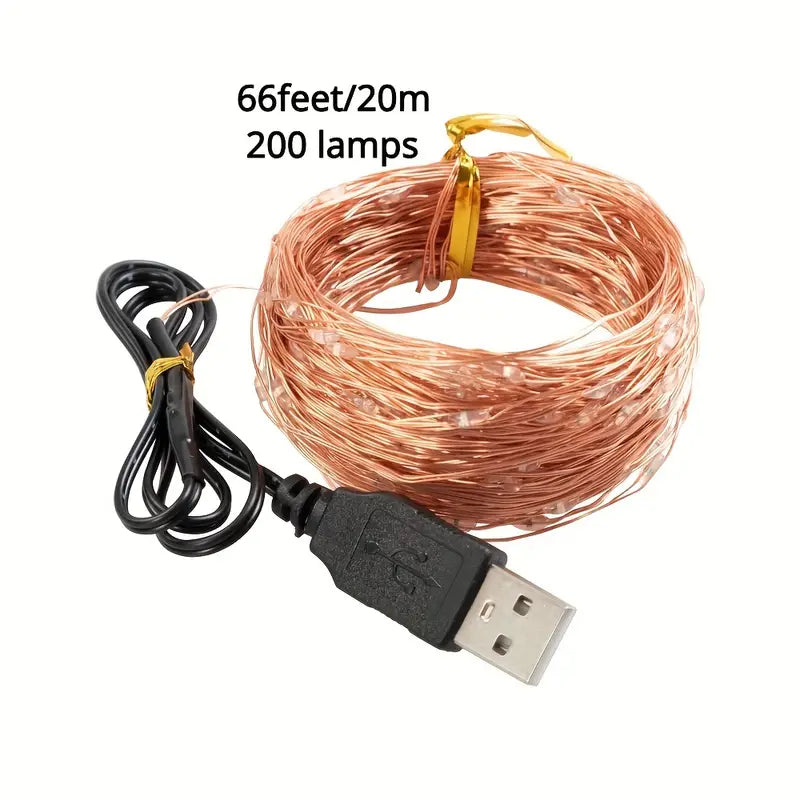 Luces LED de Alambre de Cobre para Navidad – Iluminación Decorativa Brillante