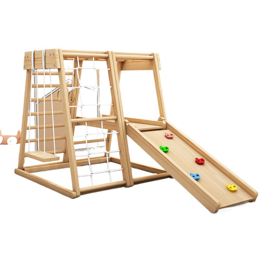 Juego Infantil de Escalada y Tobogán de Madera Maciza