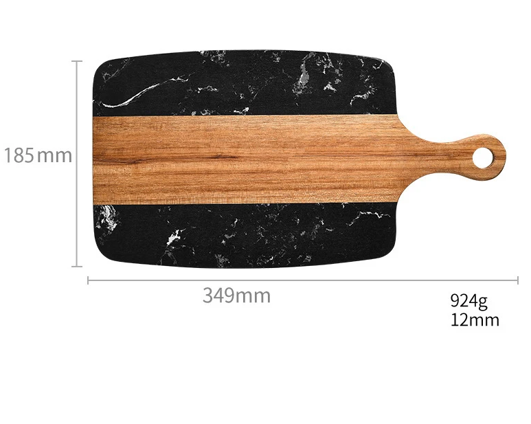 Tabla de cortar de madera de acacia y mármol combinados