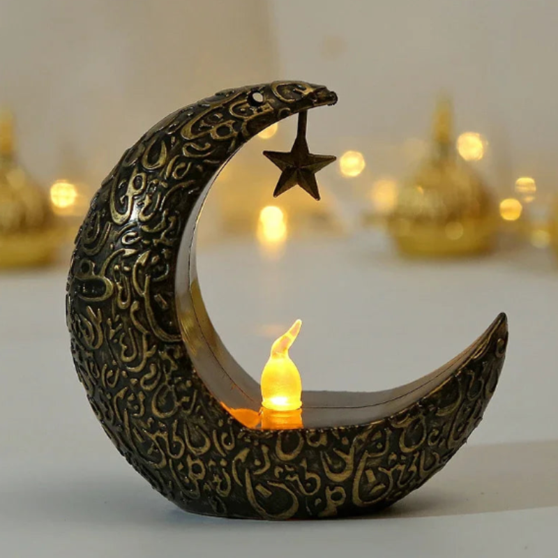 Portavelas de Estrella y Luna Estilo Árabe
